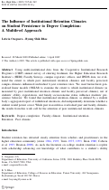 Cover page: The Influence of Institutional Retention Climates on Student Persistence to Degree Completion: A Multilevel Approach