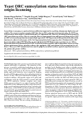 Cover page: Yeast ORC sumoylation status fine-tunes origin licensing