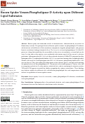 Cover page: Brown Spider Venom Phospholipase-D Activity upon Different Lipid Substrates