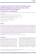 Cover page: Comparative Genomics of the Genus Porphyromonas Identifies Adaptations for Heme Synthesis within the Prevalent Canine Oral Species Porphyromonas cangingivalis