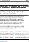 Cover page: Observation of flat bands and Dirac cones in a pyrochlore lattice superconductor