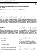 Cover page: Resilience and Mental Health Among Syrian Refugee Children in Jordan