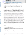 Cover page: Association of Rapid Molecular Testing With Duration of Respiratory Isolation for Patients With Possible Tuberculosis in a US Hospital