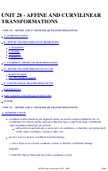 Cover page of Unit 28 - Affine and Curvilinear Transformations