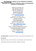 Cover page: The behavioral theory of the (community‐oriented) firm: The differing response of community‐oriented firms to performance relative to aspirations