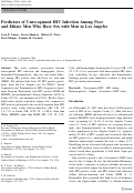 Cover page: Predictors of Unrecognized HIV Infection Among Poor and Ethnic Men Who Have Sex with Men in Los Angeles