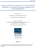 Cover page: Energy and Economic Impacts of U.S. Federal Energy and Water Conservation Standards Adopted From 1987 Through 2011