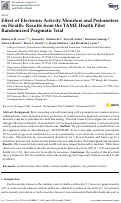 Cover page: Effect of Electronic Activity Monitors and Pedometers on Health: Results from the TAME Health Pilot Randomized Pragmatic Trial