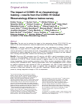 Cover page: The impact of COVID-19 on rheumatology training—results from the COVID-19 Global Rheumatology Alliance trainee survey