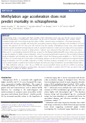 Cover page: Methylation age acceleration does not predict mortality in schizophrenia