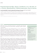 Cover page: Parental Knowledge About Antibiotic Use: Results of a Cluster-Randomized, Multicommunity Intervention