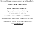 Cover page: Rationalizing accurate structure prediction in the meta-GGA SCAN functional