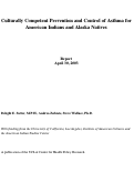 Cover page: Culturally Competent Prevention and Control of Asthma for American Indians and Alaska Natives