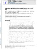 Cover page: Craving of prescription opioids among veterans with chronic pain