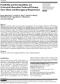 Cover page: Feasibility and Acceptability of a Colocated Homeless-Tailored Primary Care Clinic and Emergency Department.