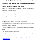 Cover page: Hybrid Biological–Chemical Approach Offers Flexibility and Reduces the Carbon Footprint of Biobased Plastics, Rubbers, and Fuels