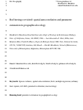 Cover page: Red herrings revisited: spatial autocorrelation and parameter estimation in geographical ecology