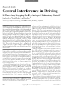 Cover page: Central interference in driving - Is there any stopping the psychological refractory period?