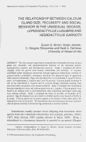 Cover page: The Relationship Between Calcium Gland Size, Fecunduty and Social Behavior in the Unisexual Gecks Lepidactyluse Lugubris and Hemidactylus Garnotii