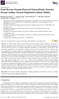 Cover page: Fetal Bovine Serum-Derived Extracellular Vesicles Persist within Vesicle-Depleted Culture Media