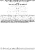 Cover page: Effects of culture relatedness on bilingual emotional responses to words: Insights from word norms and event-related potentials (ERPs)