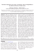 Cover page: Nutritional composition, gross energy concentration, and in vitro digestibility of dry matter in 46 sources of bakery meals.