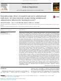 Cover page: Neurophysiologic effects of repeated exposure to antidepressant medication: Are brain functional changes during antidepressant administration influenced by learning processes?