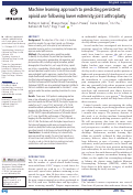 Cover page: Machine learning approach to predicting persistent opioid use following lower extremity joint arthroplasty