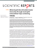 Cover page: Mineral particles stimulate innate immunity through neutrophil extracellular traps containing HMGB1