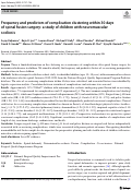 Cover page: Frequency and predictors of complication clustering within 30&nbsp;days of spinal fusion surgery: a study of children with neuromuscular scoliosis.