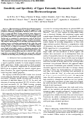 Cover page: Sensitivity and specificity of upper extremity movements decoded from electrocorticogram.