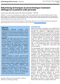 Cover page: Advertising techniques increase biologic treatment willingness in patients with psoriasis