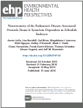 Cover page: Neurotoxicity of the Parkinson Disease-Associated Pesticide Ziram Is Synuclein-Dependent in Zebrafish Embryos