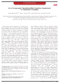 Cover page: At a crossroads: Revisiting mild cognitive impairment in Parkinson's disease