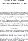 Cover page: Comparison of Learning Outcomes for Simulation-based and Traditional Inference Curricula in a Designed Educational Experiment