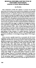 Cover page: Regional Histories and the Cycle of Industrial Innovation: A Review of Some Recent Literature