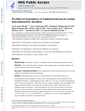 Cover page: Effect of Expectations on Treatment Outcome for Lumbar Intervertebral Disc Herniation