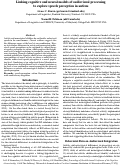 Cover page: Linking cognitive and neural models of audiovisual processing to explore speech perception in autism