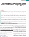 Cover page: Utility of Repeat Head CT in Patients with Blunt Traumatic Brain Injury Presenting with Small Isolated Falcine or Tentorial Subdural Hematomas.