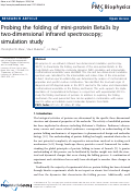 Cover page: Probing the folding of mini-protein Beta3s by two-dimensional infrared spectroscopy; simulation study