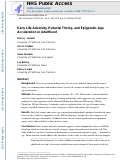 Cover page: Early life adversity, pubertal timing, and epigenetic age acceleration in adulthood