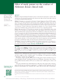 Cover page: Effect of study partner on the conduct of Alzheimer disease clinical trials