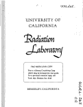 Cover page: Summary of the Research Progress Meeting Jan. 6, 1949