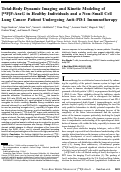 Cover page: Total-Body Dynamic Imaging and Kinetic Modeling of [18F]F-AraG in Healthy Individuals and a Non-Small Cell Lung Cancer Patient Undergoing Anti-PD-1 Immunotherapy.