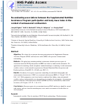 Cover page: Re-evaluating associations between the Supplemental Nutrition Assistance Program participation and body mass index in the context of unmeasured confounders