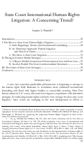 Cover page: State Court International Human Rights Litigation: A Concerning Trend?