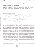 Cover page: Metabolic reprogramming of human CD8+ memory T cells through loss of SIRT1