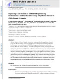 Cover page: Improving Care Outcomes for PLWH Experiencing Homelessness and Unstable Housing: a Synthetic Review of Clinic-Based Strategies