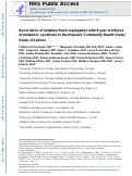 Cover page: Association of neighborhood segregation with 6-year incidence of metabolic syndrome in the Hispanic community health study/study of Latinos.