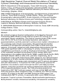 Cover page: High Resolution Tropical Channel Model Simulations of Tropical Cyclone Climatology and Intraseasonal-to-Interannual Variability High Resolution Tropical Channel Model Simulations of Tropical Cyclone Climatology and Intraseasonal-to-Interannual Variability